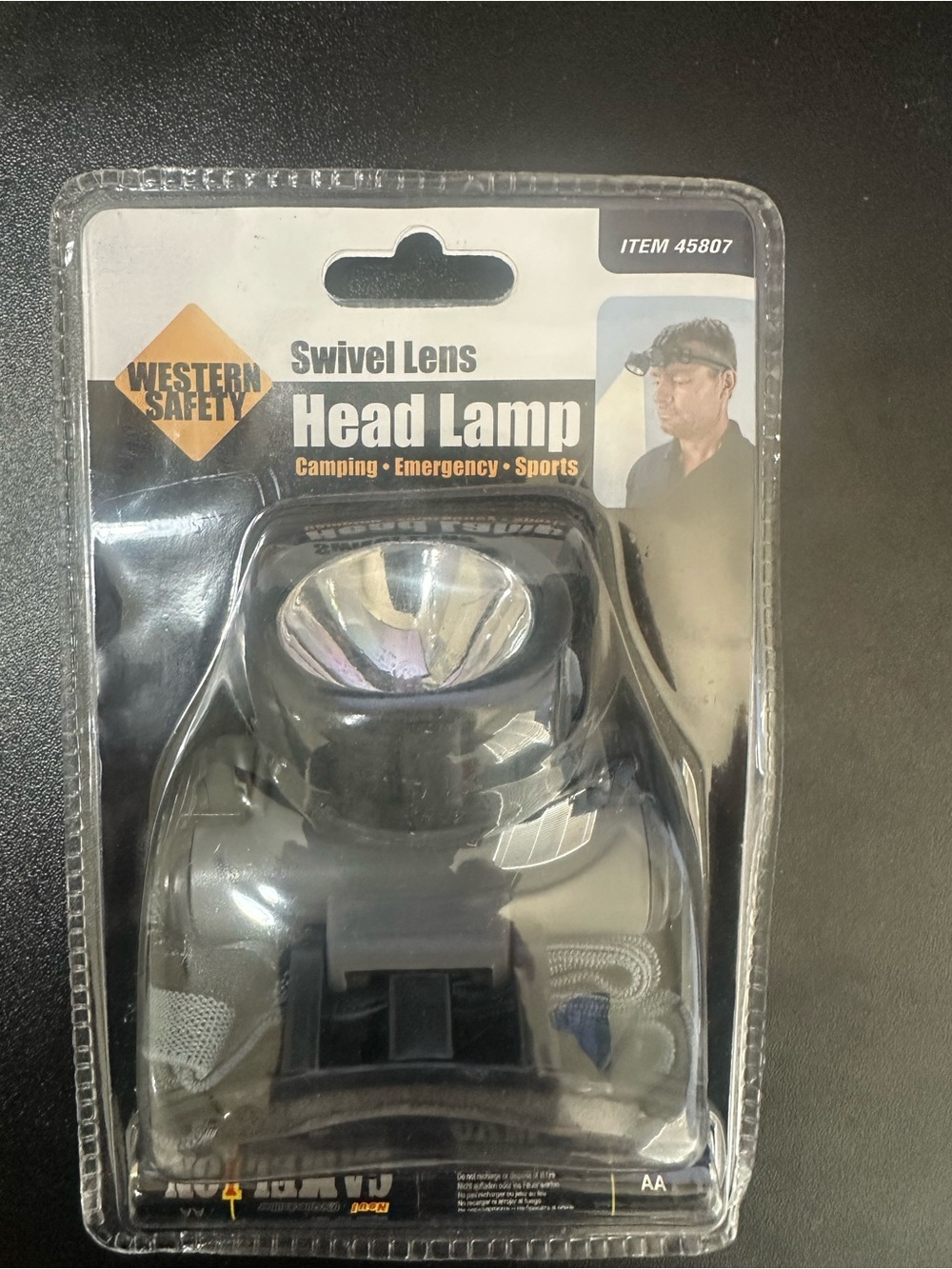 Black Swivel Lens Head Lamp